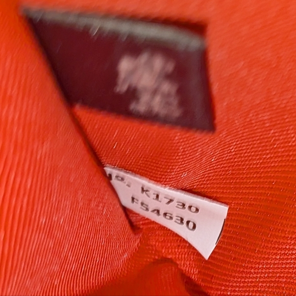 Coach Signature C Zip Long Wallet Brown Khaki Coated Canvas Orange Leather Trim - Picture 13 of 16